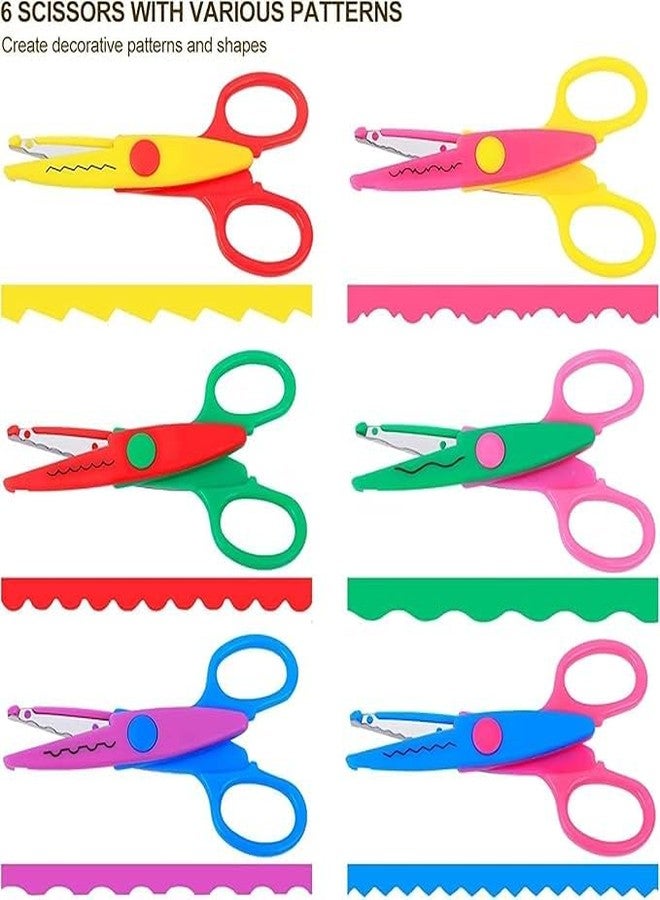 YBN Art and Craft Kit Combo Set - 10 Glitter Sheets, 20 A4 Colour Sheets, 4 Designer Pattern Scissors, 1200 Star Stickers with Glue | DIY Kit for School Projects | Stationery Supplies - Image 3